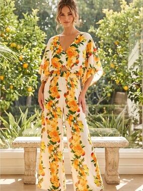 ASOS Wide Leg Jumpsuit Fruit Print